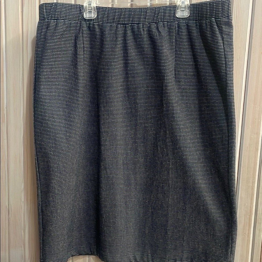 Mikarose Blue Gray Pencil Skirt Knee-Length Work